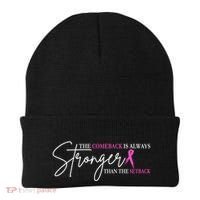 The Comeback Is Always Stronger Than The Set Back Breast Cancer Beanie thumb 0