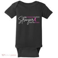 The Comeback Is Always Stronger Than The Set Back Breast Cancer Baby Bodysuit thumb 0