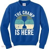 The Champ Is Here Fantasy Football Champion Winner Gift Kids Sweatshirt thumb 0