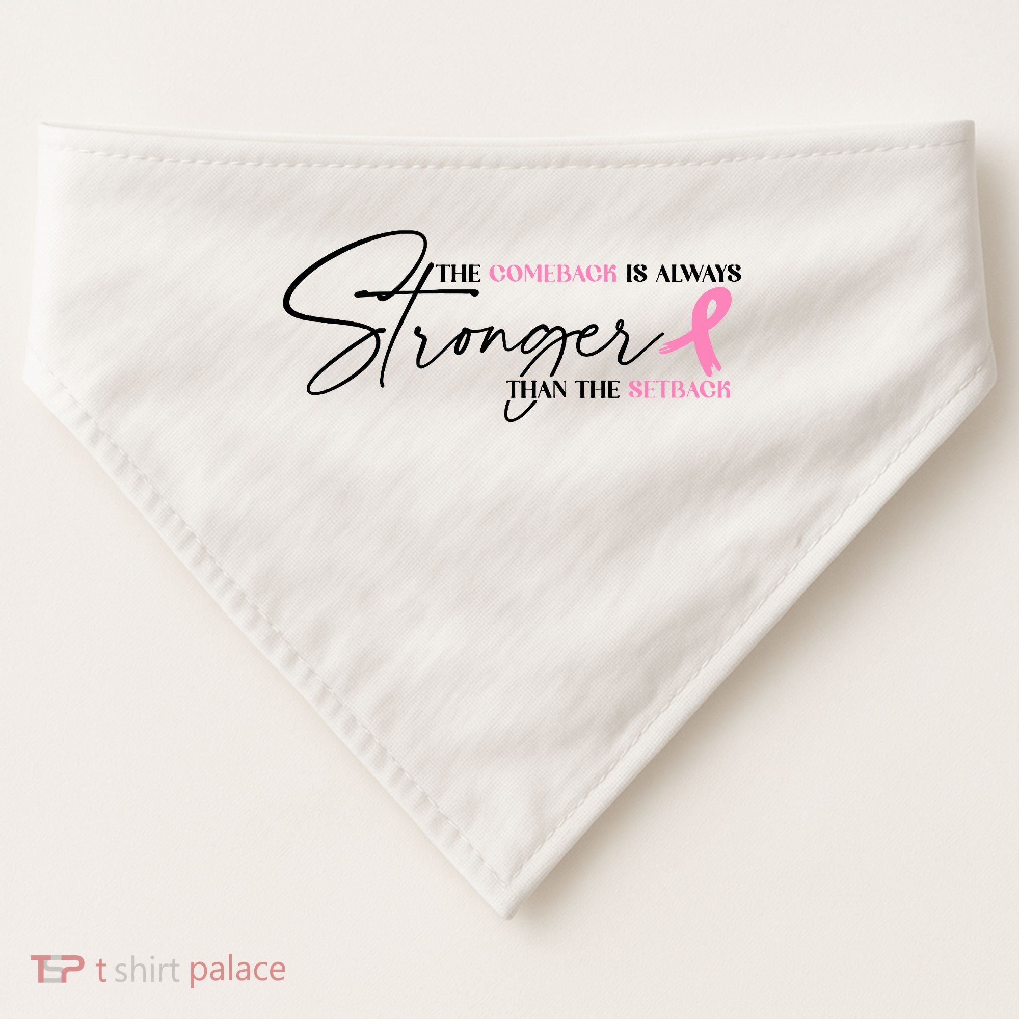 The Comeback Is Always Stronger Than The Setback Breast Cancer Survivor USA-Made Doggie Bandana
