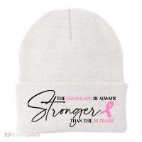 The Comeback Is Always Stronger Than The Setback Breast Cancer Survivor Beanie thumb 0