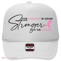 The Comeback Is Always Stronger Than The Setback Breast Cancer Survivor Hat thumb 0