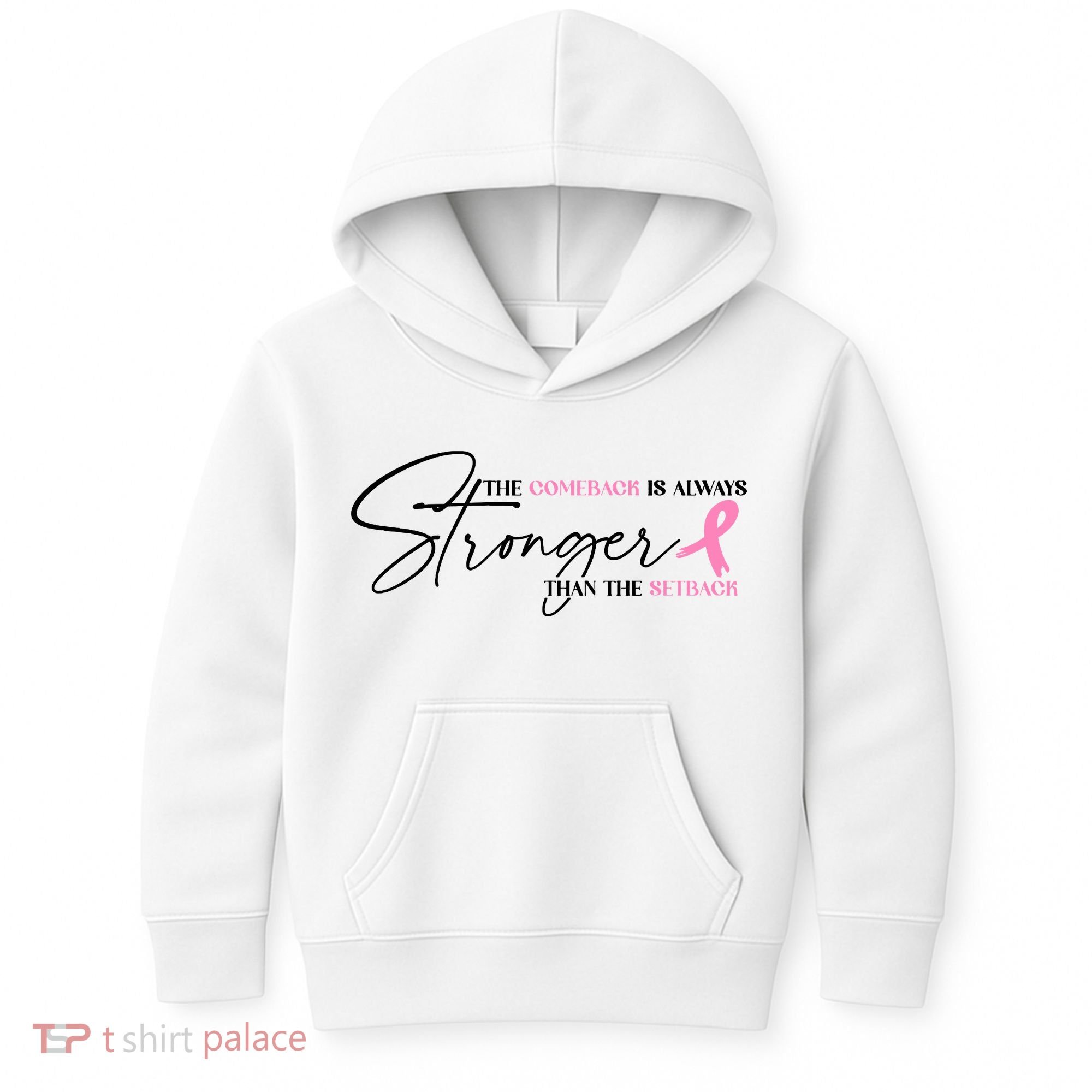 The Comeback Is Always Stronger Than The Setback Breast Cancer Survivor Kids Hoodie