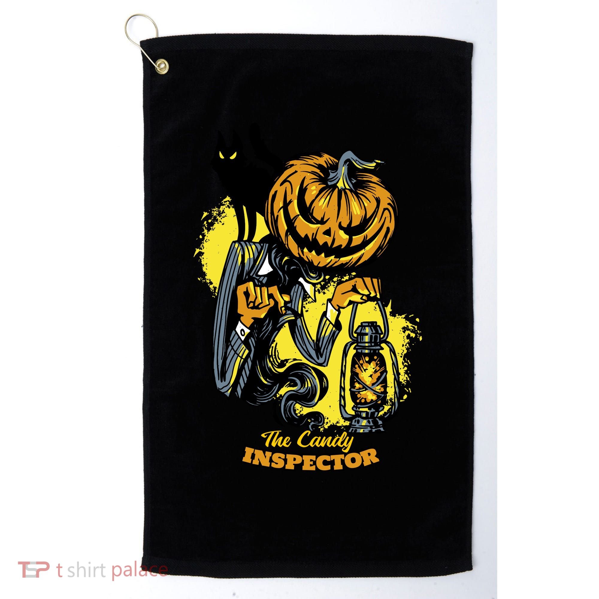 The Candy Inspector Funny Halloween Golf Towel