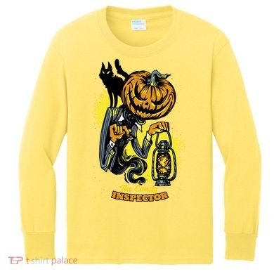 The Candy Inspector Funny Halloween Kids Long Sleeve Shirt
