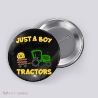 Tractor Costume Just A Boy Who Loves Tractors Button thumb 0