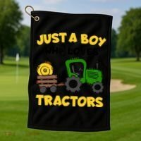 Tractor Costume Just A Boy Who Loves Tractors Golf Towel thumb 1