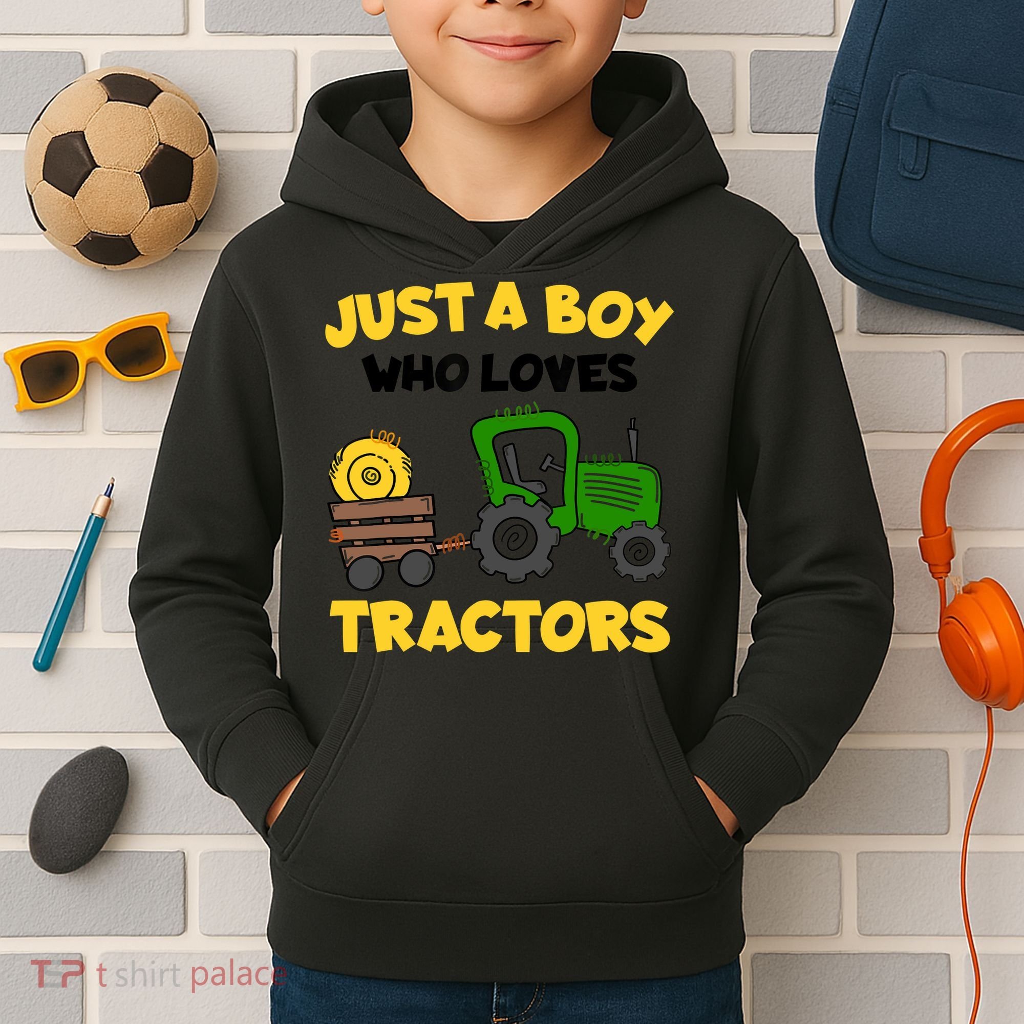 Tractor Costume Just A Boy Who Loves Tractors Kids Hoodie