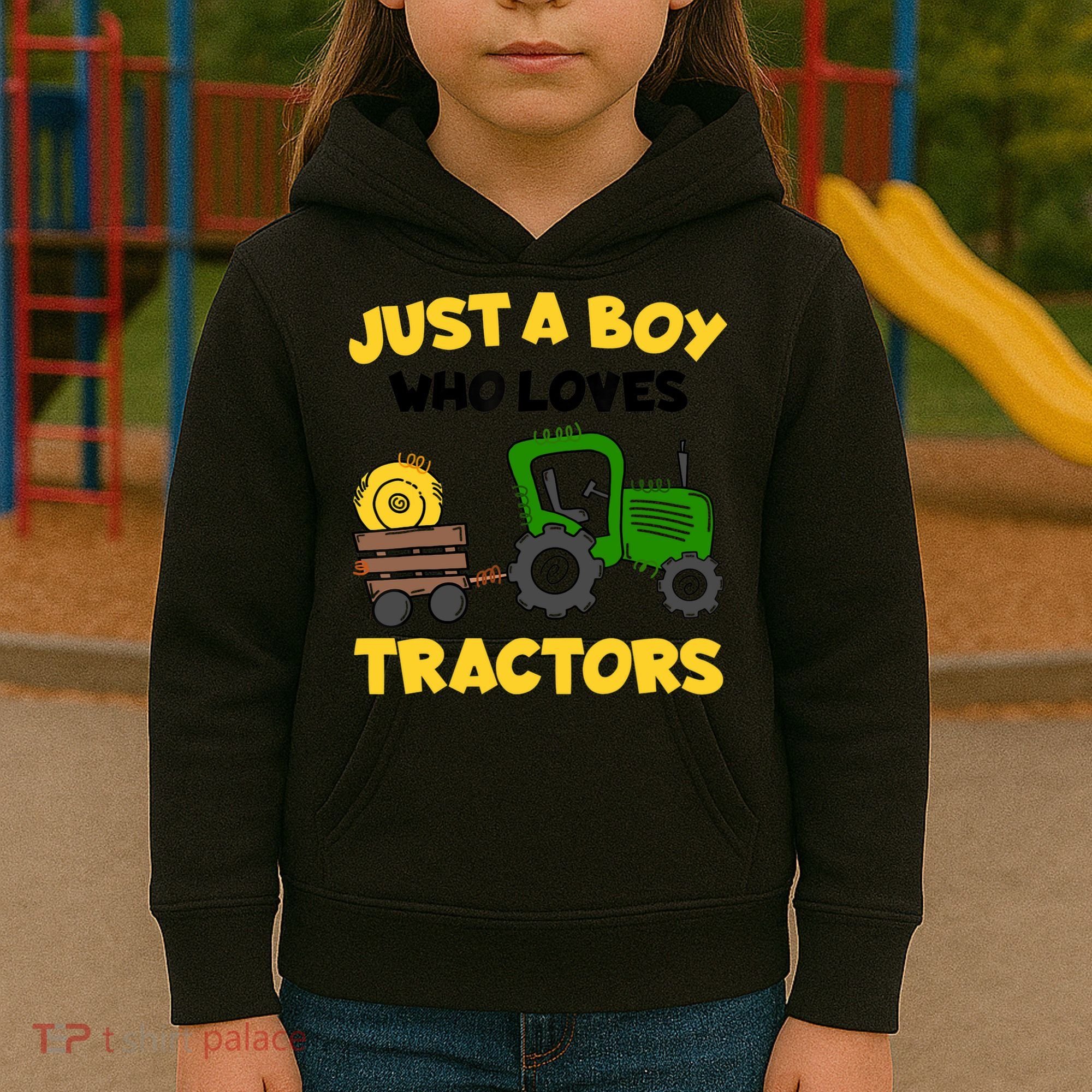 Tractor Costume Just A Boy Who Loves Tractors Kids Hoodie