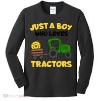Tractor Costume Just A Boy Who Loves Tractors Kids Long Sleeve Shirt thumb 0