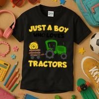 Tractor Costume Just A Boy Who Loves Tractors Kids T-Shirt thumb 3