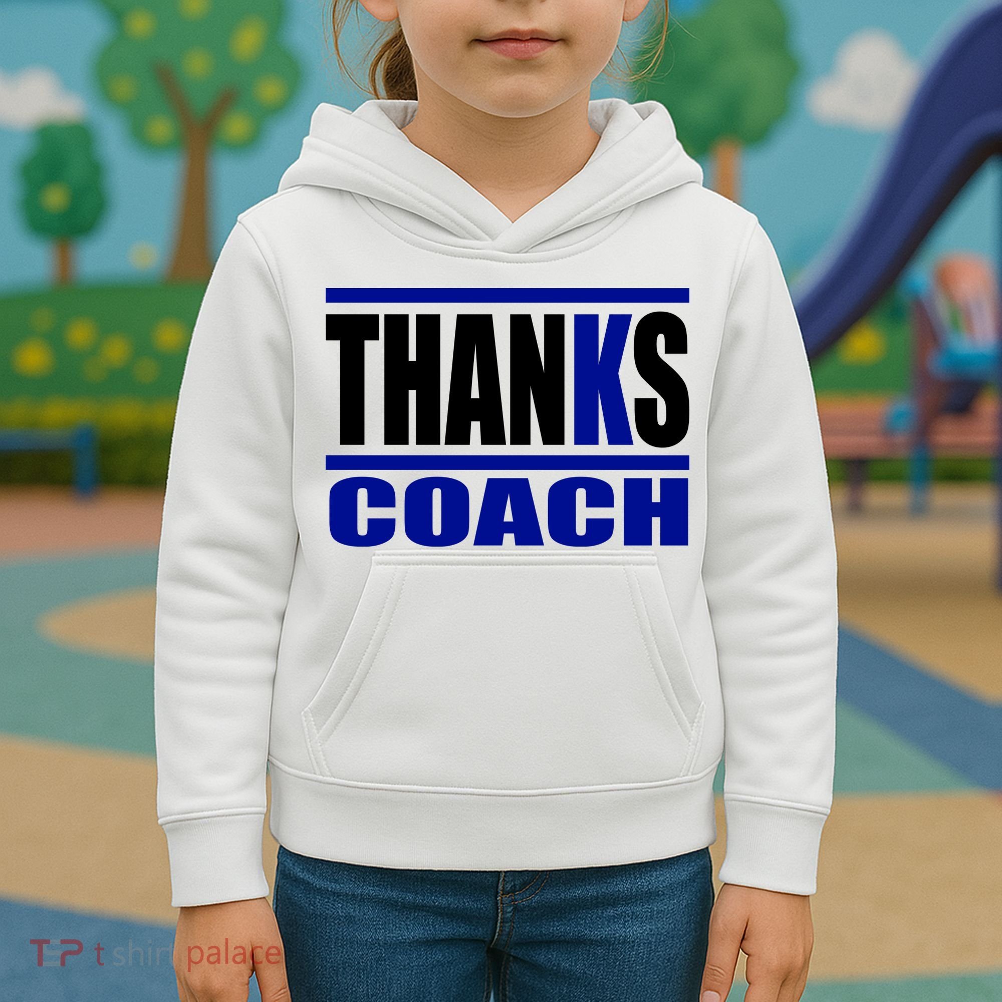 Thanks Coach K Basketball Kids Hoodie