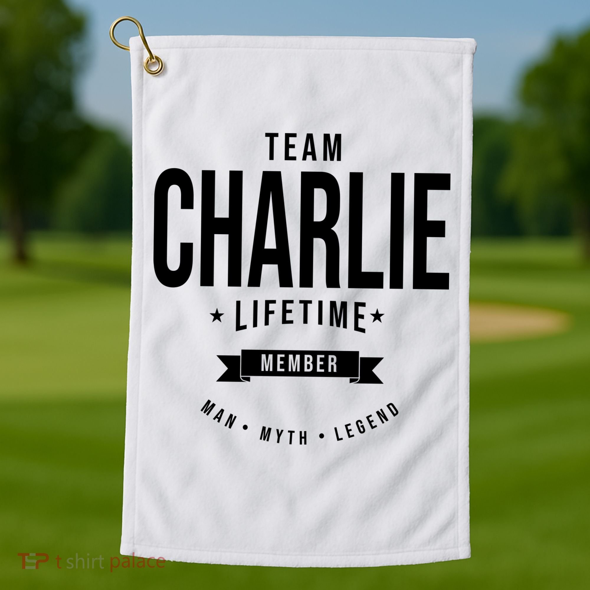 Team Charlie Kirk Life Time Memeber Man Myth Legend Golf Towel