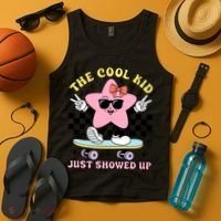 The Cool Kid Just Showed Up Girly Back To School Tank Top thumb 4