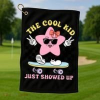 The Cool Kid Just Showed Up Girly Back To School Golf Towel thumb 1