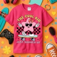 The Cool Kid Just Showed Up Girly Back To School Kids T-Shirt thumb 3