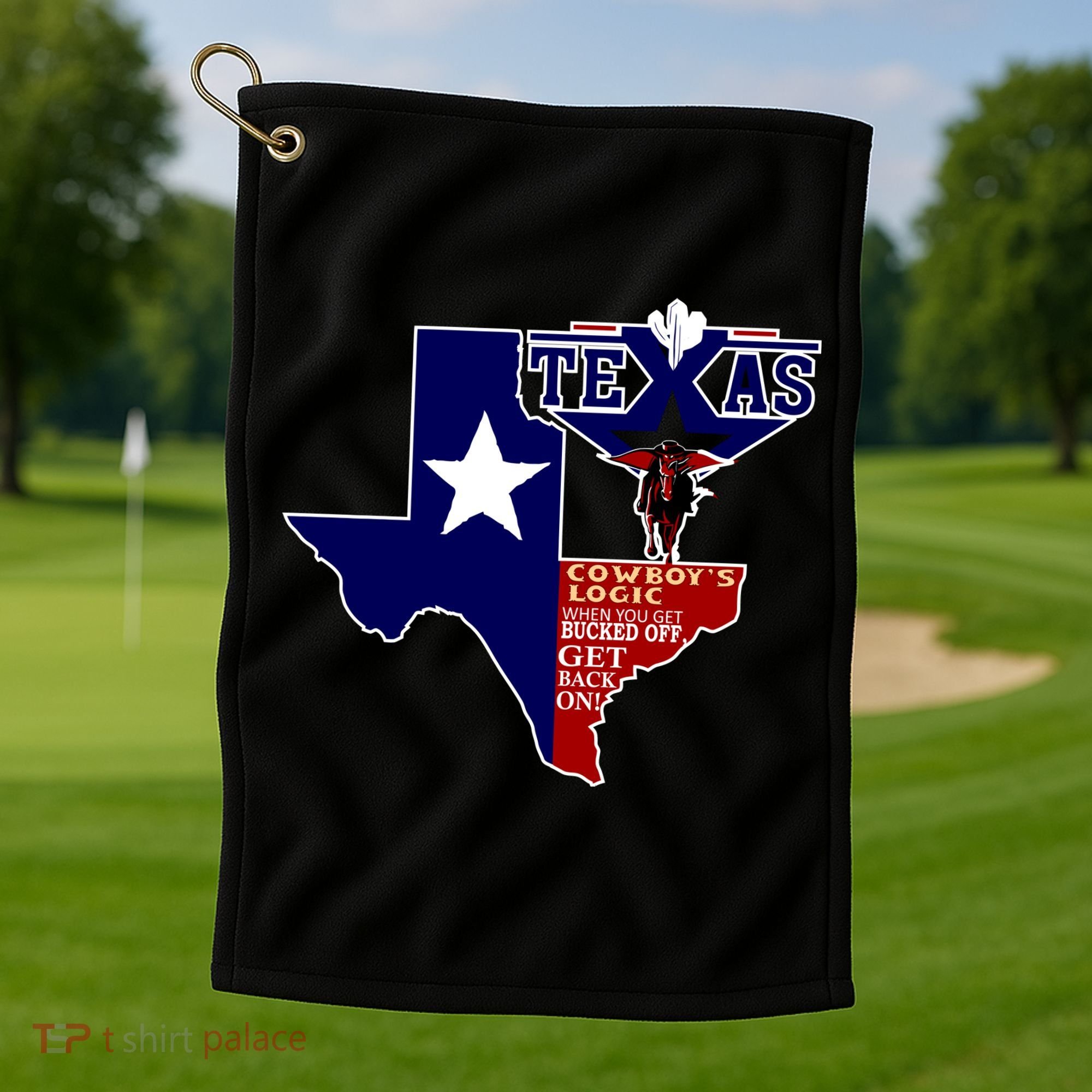 Texas Cowboy Logic Golf Towel