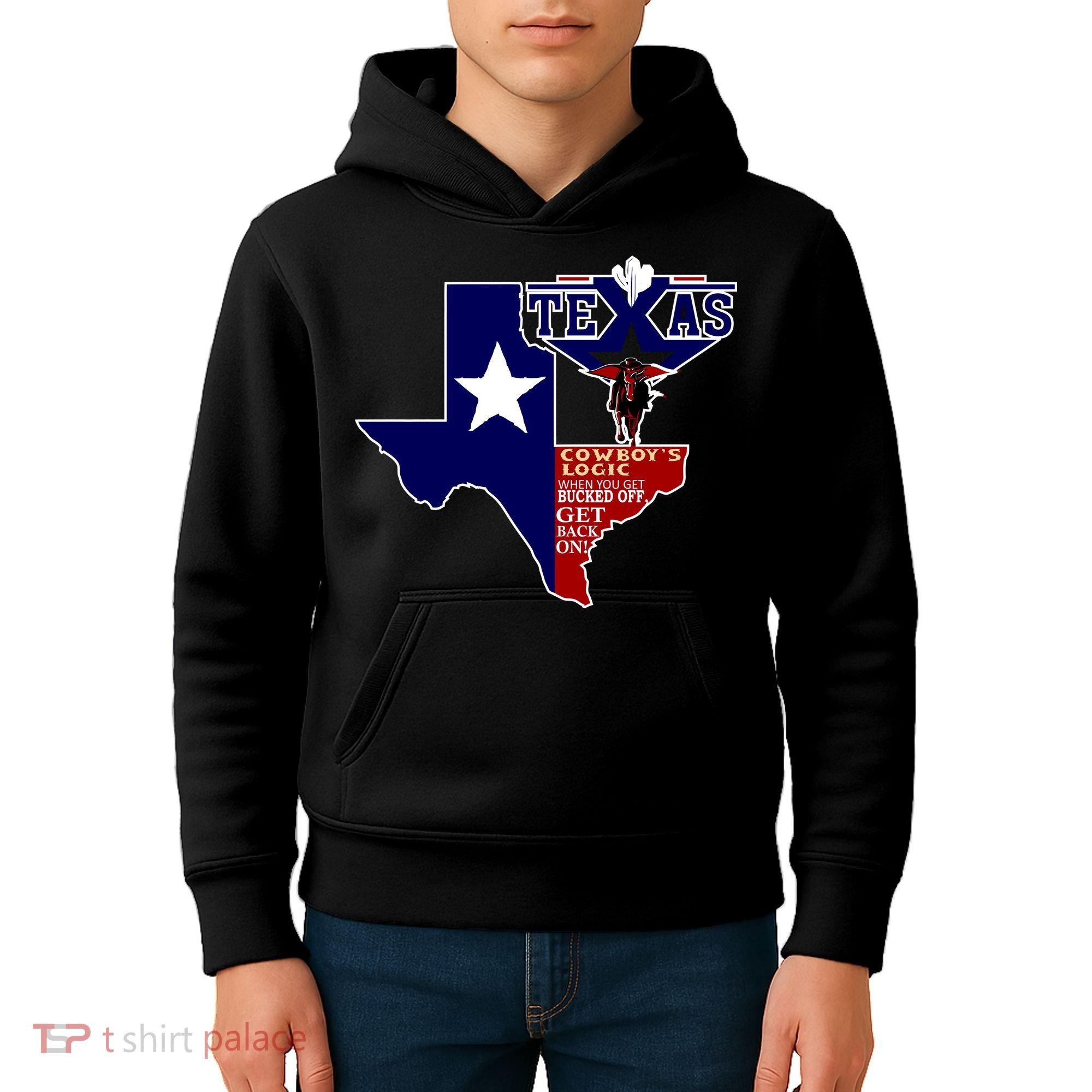 Texas Cowboy Logic Kids Hoodie