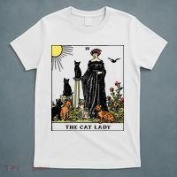 The Cat Lady Tarot Card Vintage Gothic Women Cat Mom T-Shirt thumb 5