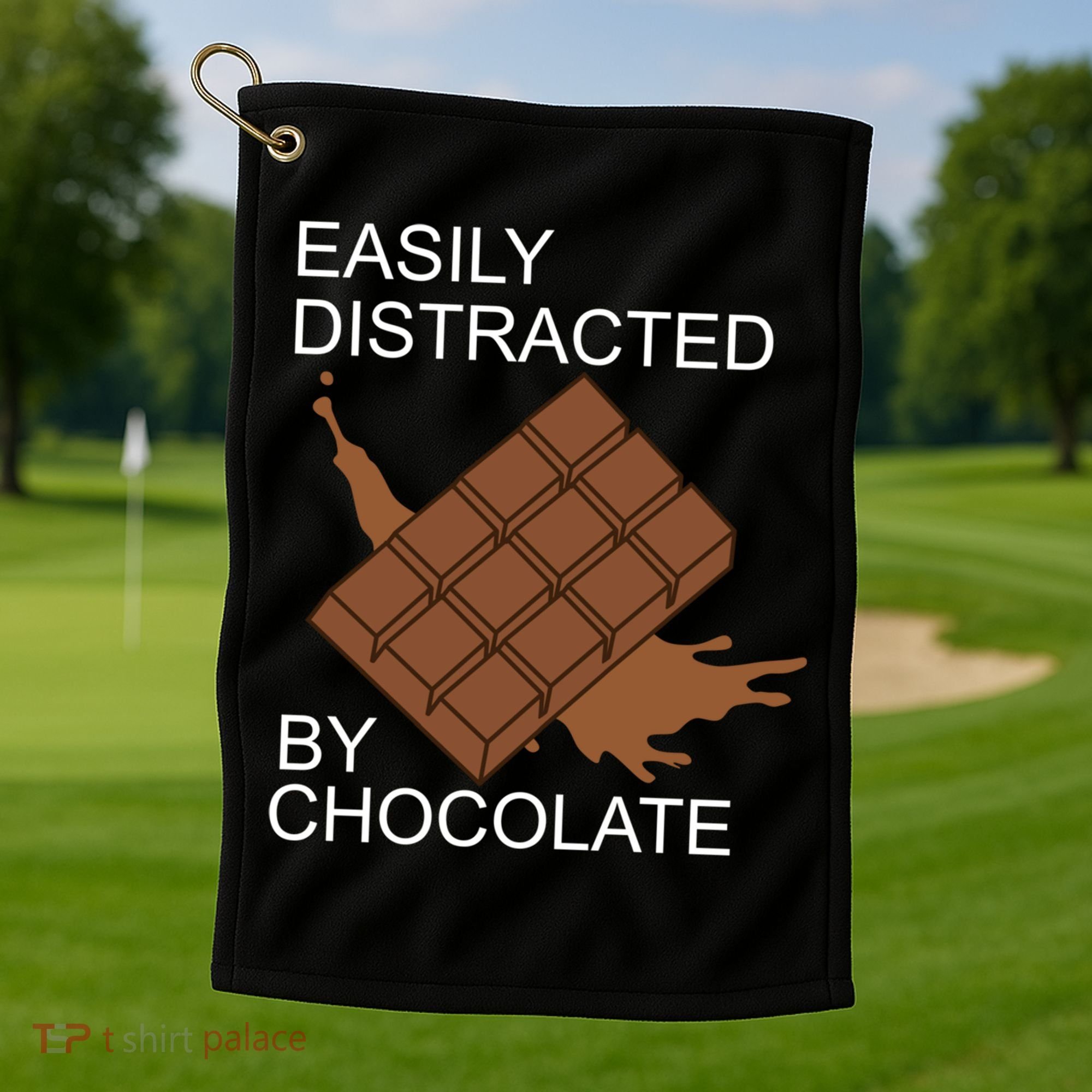 Tasty Chocolate Lover Distracted By Chocolate Cute Gift Golf Towel