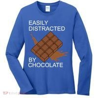 Tasty Chocolate Lover Distracted By Chocolate Cute Gift Women's Long Sleeve Shirt thumb 0