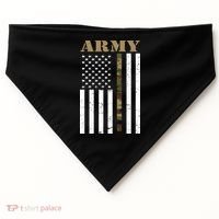 Thin Camo Line United States Army Flag Back Print USA-Made Doggie Bandana thumb 1