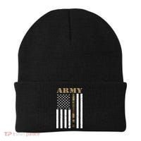Thin Camo Line United States Army Flag Back Print Beanie thumb 2