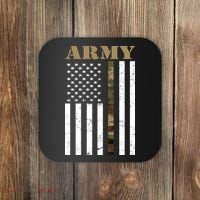 Thin Camo Line United States Army Flag Back Print Coaster thumb 0