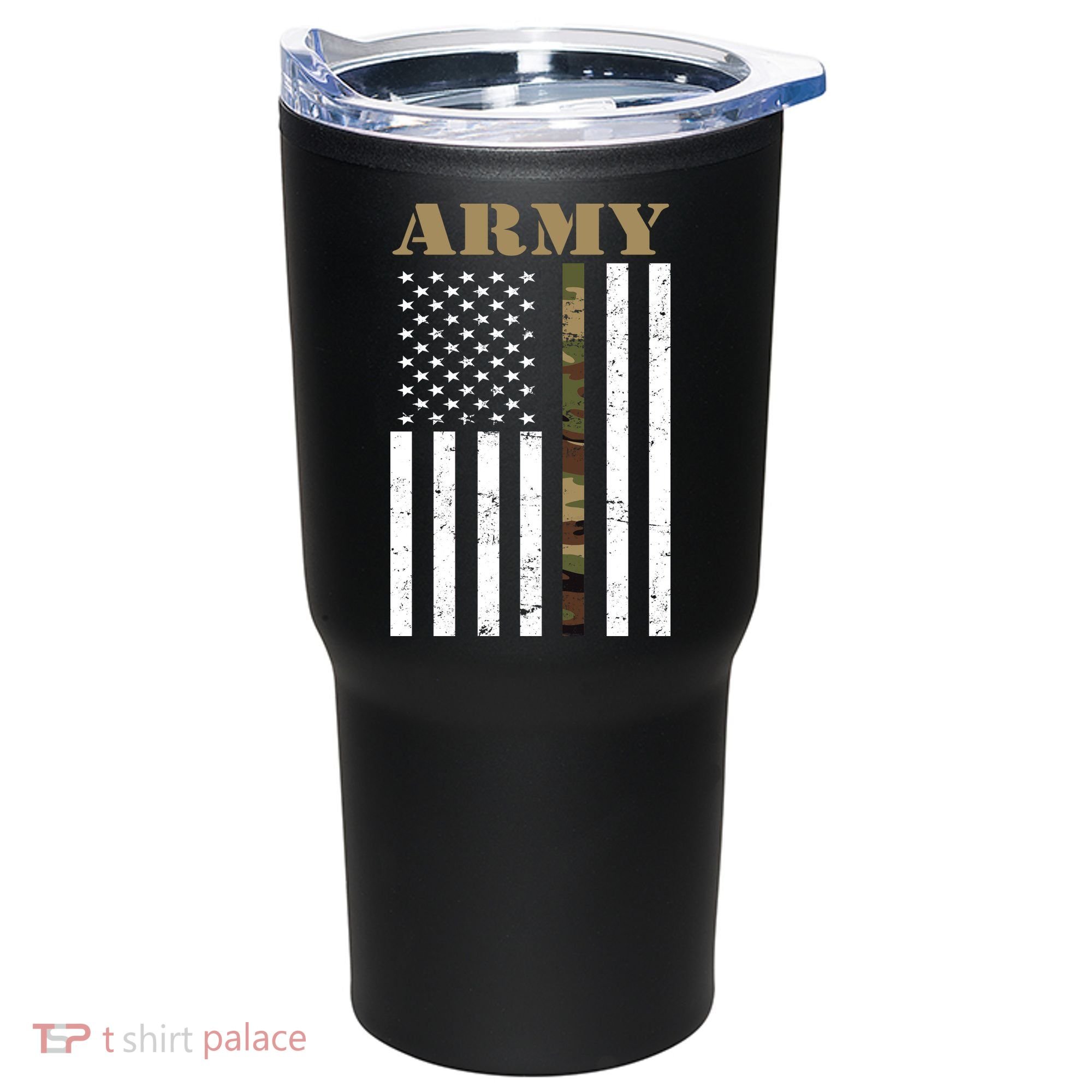 Thin Camo Line United States Army Flag Back Print Tumbler