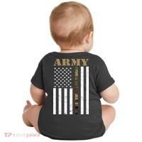Thin Camo Line United States Army Flag Back Print Baby Bodysuit thumb 2