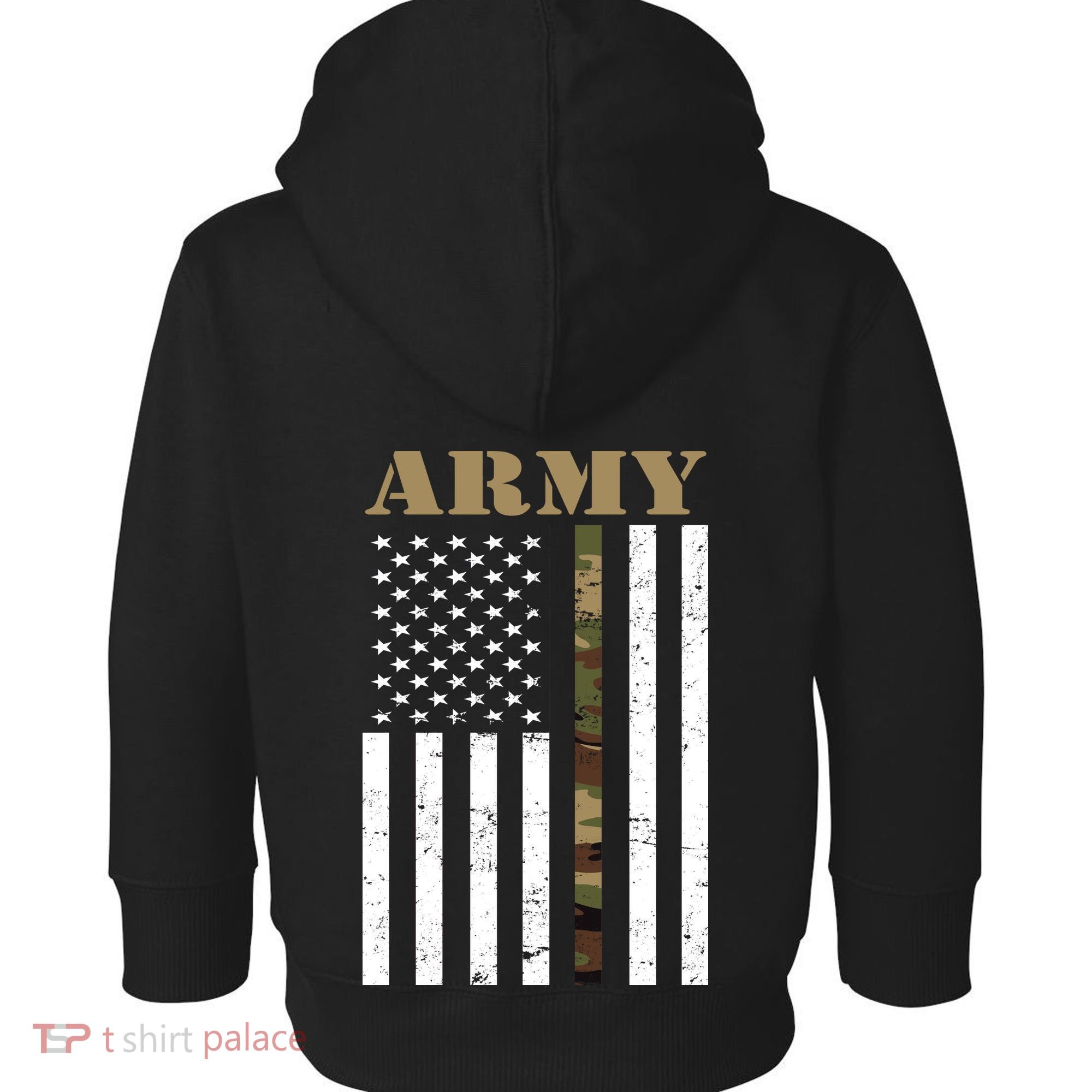 Thin Camo Line United States Army Flag Back Print Toddler Hoodie