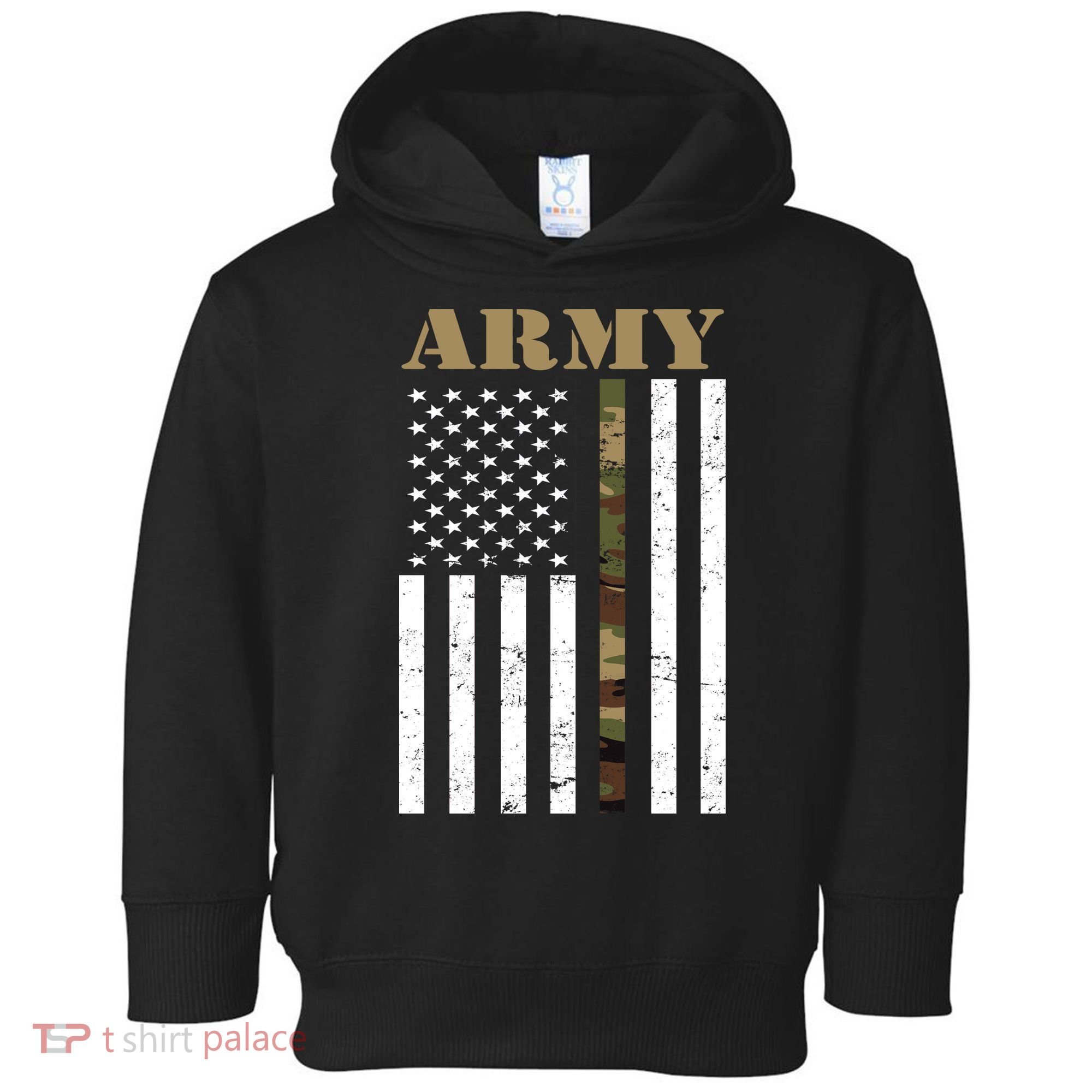 Thin Camo Line United States Army Flag Back Print Toddler Hoodie