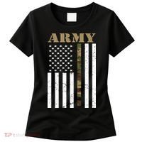 Thin Camo Line United States Army Flag Back Print Women's T-Shirt thumb 1