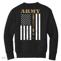 Thin Camo Line United States Army Flag Back Print Kids Sweatshirt thumb 2