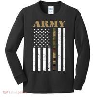Thin Camo Line United States Army Flag Back Print Kids Long Sleeve Shirt thumb 1