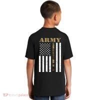 Thin Camo Line United States Army Flag Back Print Kids T-Shirt thumb 0