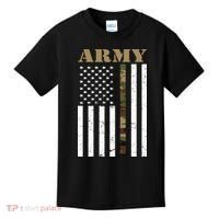 Thin Camo Line United States Army Flag Back Print Kids T-Shirt thumb 1