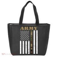 Thin Camo Line United States Army Flag Back Print Tote Bag thumb 0