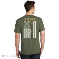 Thin Camo Line United States Army Flag Back Print T-Shirt thumb 0