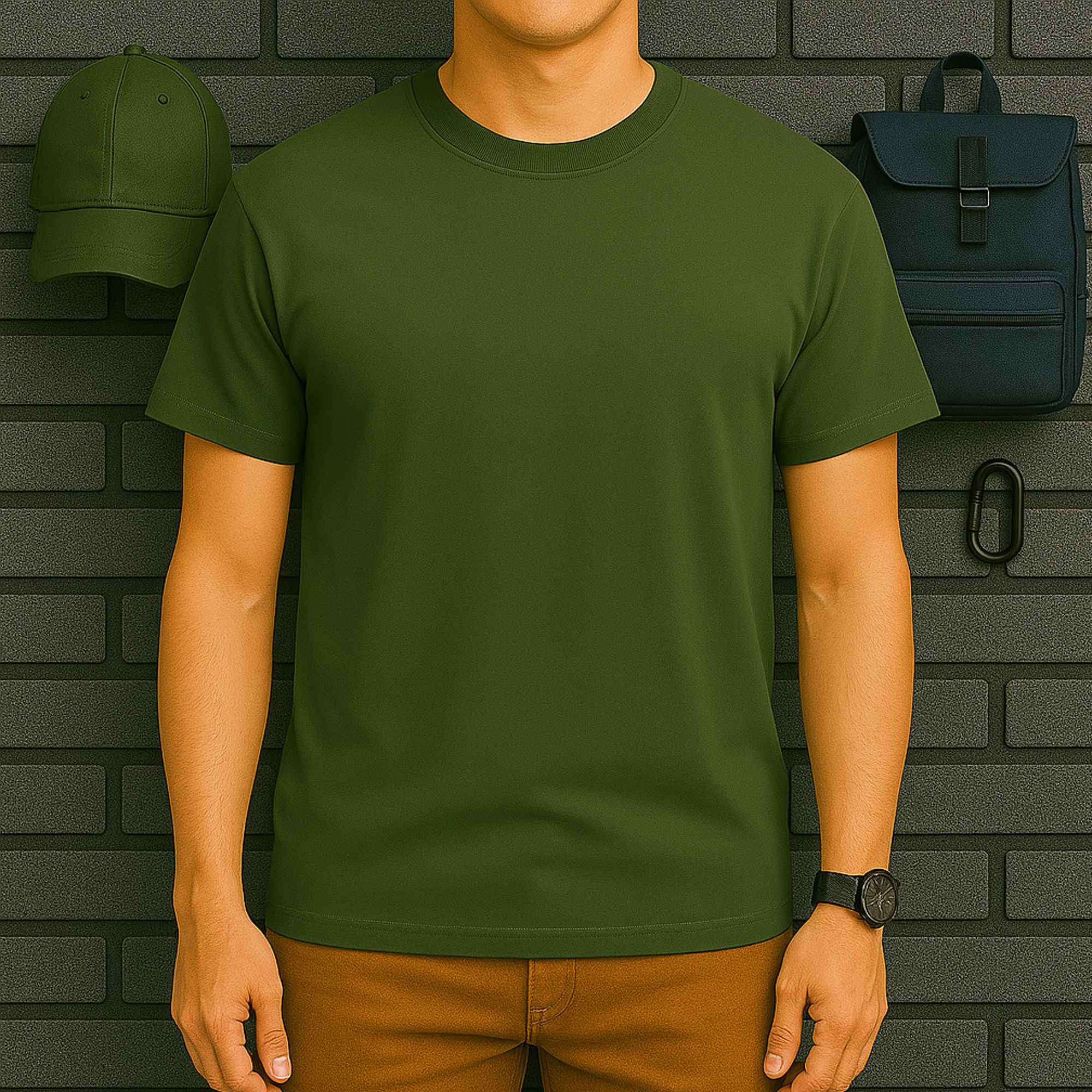 Thin Camo Line United States Army Flag Back Print T-Shirt