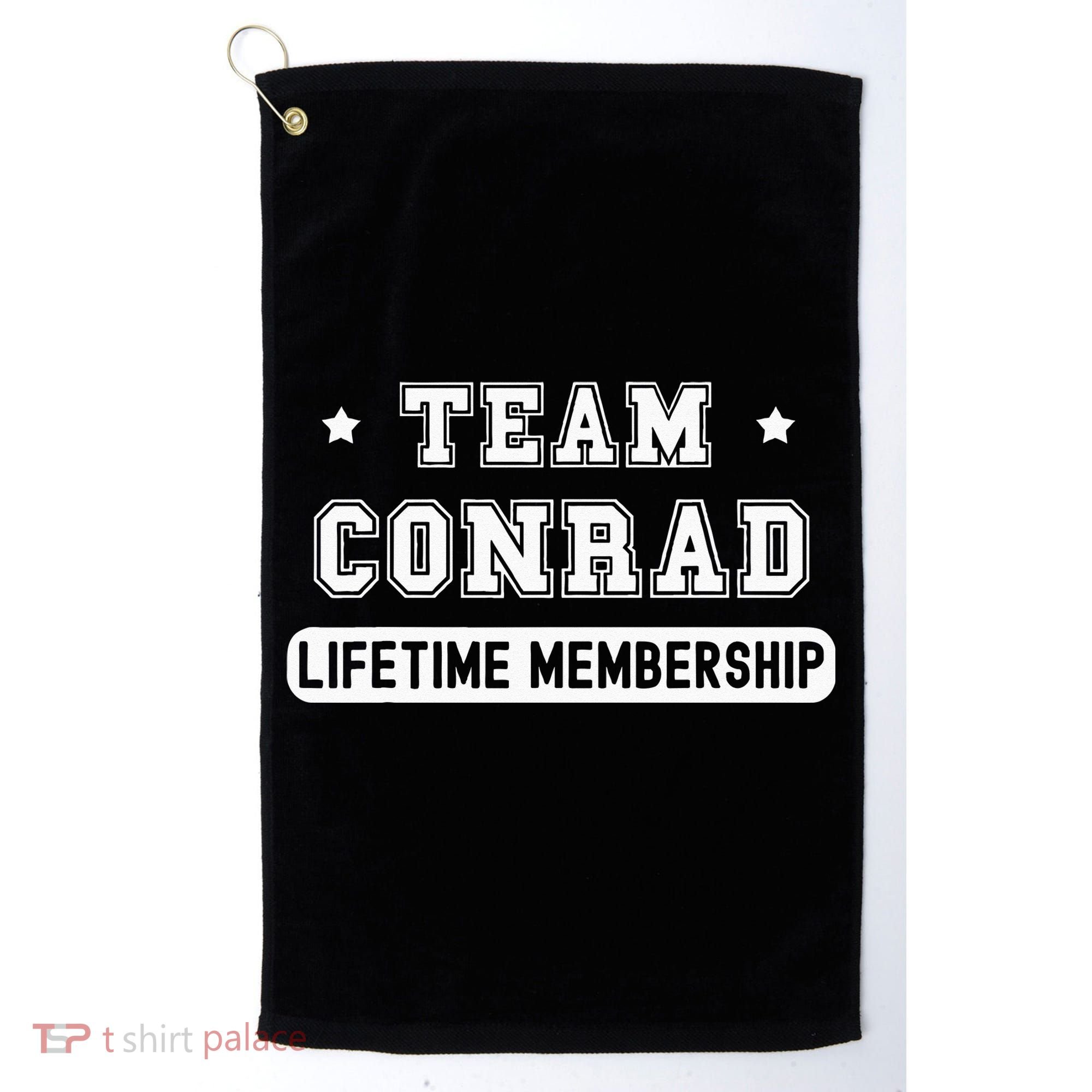 Team Conrad Lifetime Membership Funny Family Last Name Golf Towel