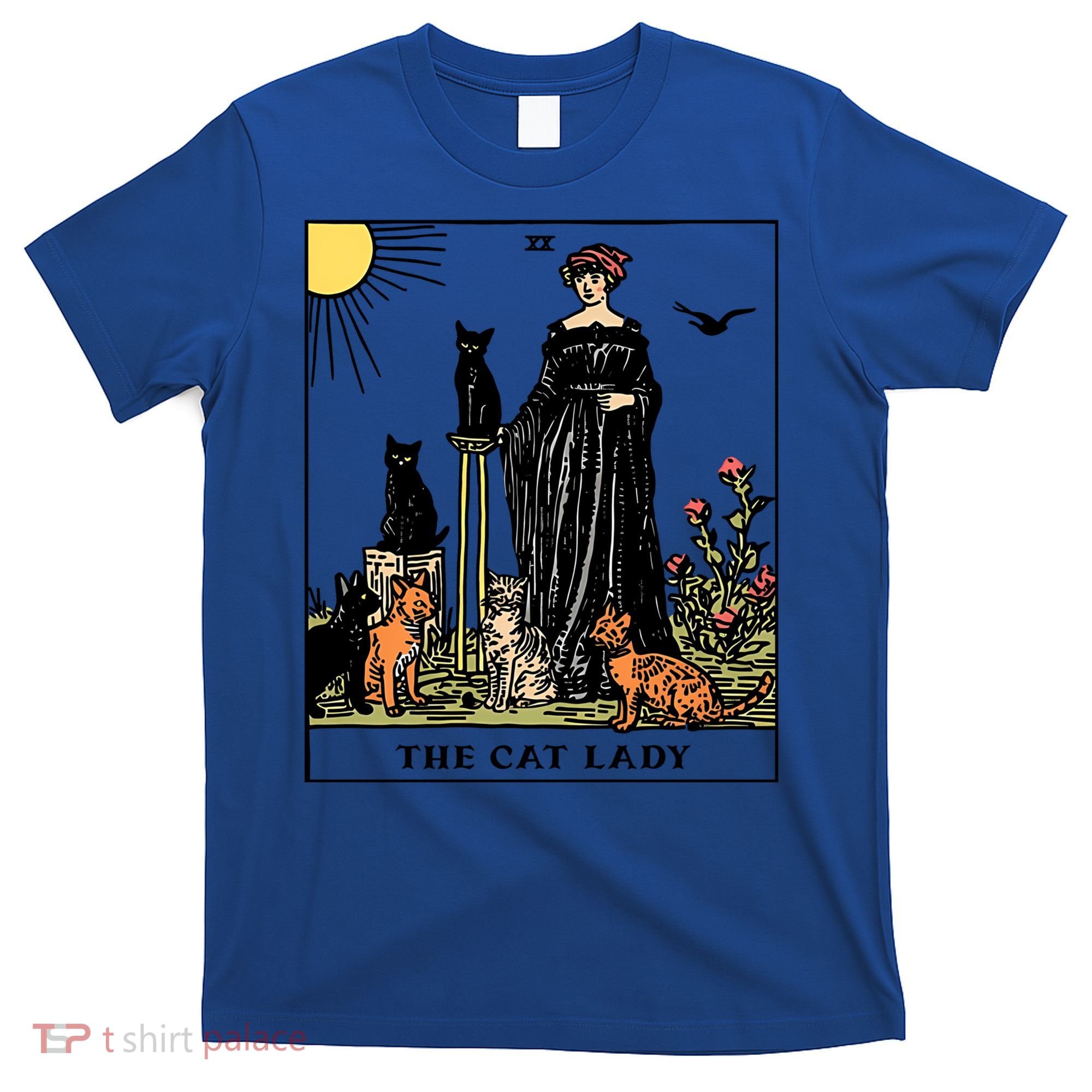 The Cat Lady Tarot Card Vintage Gothic Cat Mom Gift T-Shirt