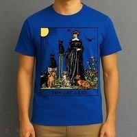 The Cat Lady Tarot Card Vintage Gothic Cat Mom Gift T-Shirt thumb 3