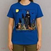 The Cat Lady Tarot Card Vintage Gothic Cat Mom Gift T-Shirt thumb 4