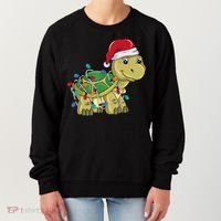 Turtle Christmas Lights Christmas Turtle Santa Turtle Women's Sweatshirt thumb 0