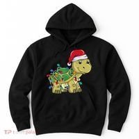 Turtle Christmas Lights Christmas Turtle Santa Turtle Hoodie thumb 0