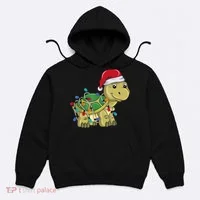 Turtle Christmas Lights Christmas Turtle Santa Turtle Hoodie thumb 0