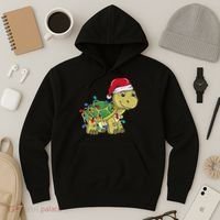 Turtle Christmas Lights Christmas Turtle Santa Turtle Hoodie thumb 3