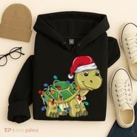 Turtle Christmas Lights Christmas Turtle Santa Turtle Hoodie thumb 4