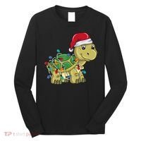 Turtle Christmas Lights Christmas Turtle Santa Turtle Long Sleeve Shirt thumb 0